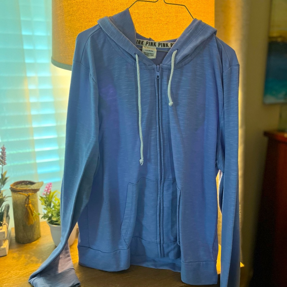 PINK Long sleeve lightweight jacket w/hoodie